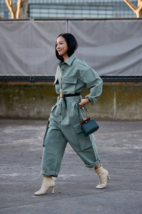 Paris Fashion Week Street Style February 2019 | Who What Wear UK London Street Fashion, New Outfit Ideas, Fashion Week 2018, Streets Of Paris, Model Street Style, Paris Fashion Week Street Style, Trendy Swimwear, Neue Outfits, Looks Street Style