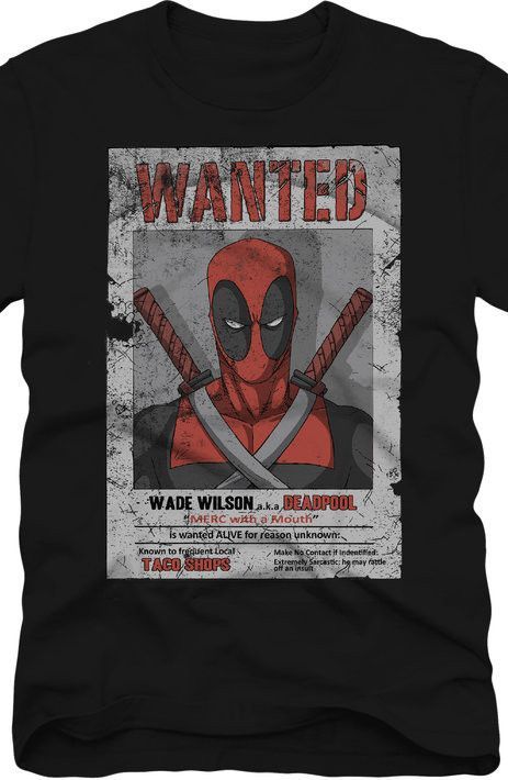 Wanted Deadpool T-Shirt - Marvel Comics T-Shirt Deadpool Shoes, Deadpool Shirt, Marvel Comics Deadpool, Deadpool T Shirt, Superhero Shirt, Marvel Tshirt, Marvel 3, Looks Black, Personalized T Shirts