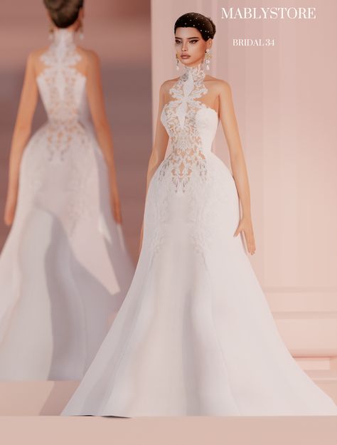 BRIDAL 34 | Patreon Blender Fashion, Sims 4 Cc Wedding, Sims 4 Wedding Dress, Amazing Wedding Dress, Ladies Gown, Elegant Wedding Dress, Sims 4 Cc, Elegant Dress, Fashion Clothes