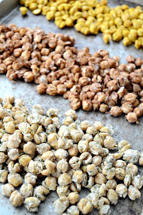 Flavored Chickpeas, Pea Snacks, Seasoned Chickpeas, Vegetarian Diets, Chickpea Snacks, Raw Dessert Recipes, Bean Snacks, Overnight Oats Healthy, Crispy Chickpeas