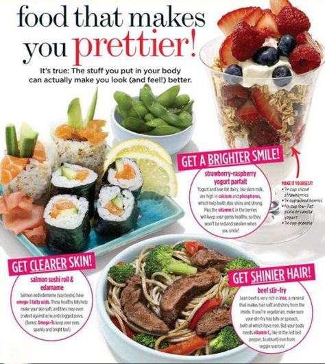 Foods that make you prettier Seventeen Magazine, Healthy People, Pretty Food, Food For Thought, Get Healthy, Healthy Choices, Meal Plan, Healthy Life, Health Tips