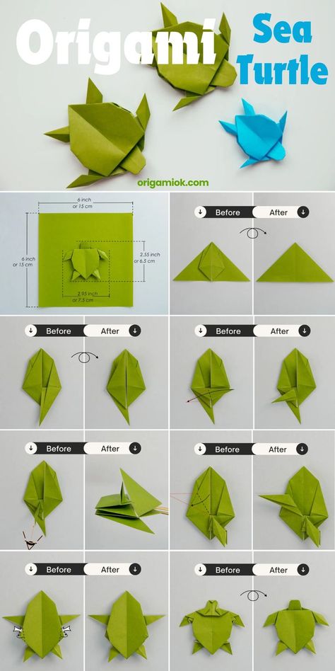 Paper Craft Animals, Craft Animals, Origami Turtle, Creative Origami, Origami Diagrams, Cute Origami, Paper Craft Videos, Origami And Kirigami, Origami Patterns