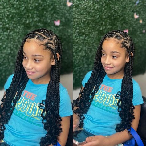 One Year Old Hairstyles, Simple Hairstyle For School, Hairstyle For School, Feeder Braids, Girls School Hairstyles, Black Kids Braids Hairstyles, Simple Hairstyle, Kid Braid Styles