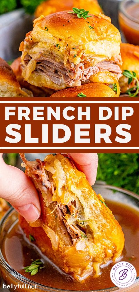 French Dip Sliders, Easy Slider Recipes, Roast Beef Sliders, Dip Sandwiches, Slider Sandwiches, Beef Sliders, French Dip Sandwich, Weekly Meals, French Dip