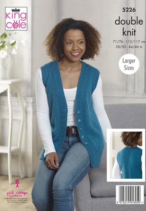 Waistcoat Woman Pattern, Knitted Waistcoat Woman, Knitted Vest Patterns Free For Women, Waistcoat Knitting Pattern, Knit Vest Pattern Women, Ladies Gilet, Sirdar Knitting Patterns, Knit Vest Pattern Free, Ladies Waistcoat