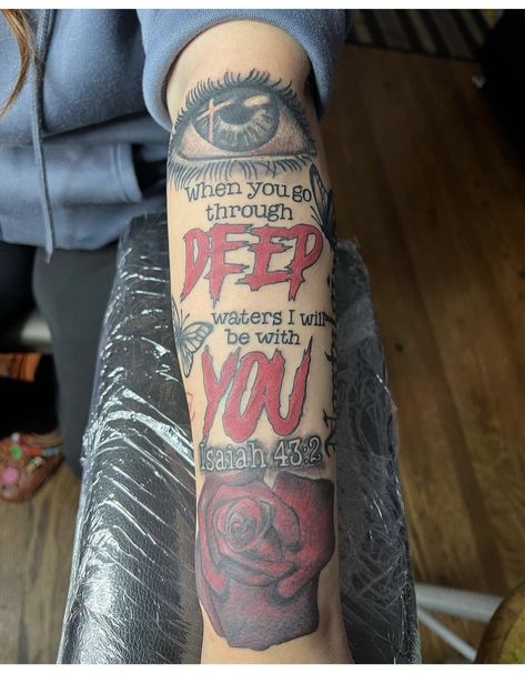 Deep Waters Tattoo, Girl Neck Tattoos, Meaningful Tattoo Quotes, Pretty Hand Tattoos, Water Tattoo, Neck Tattoos Women, Tattoos For Women Half Sleeve, Black Girls With Tattoos, Fire Tattoo