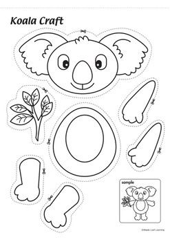 Koala Kids Craft, Koala Craft, Free Printable Crafts, Alphabet Crafts, Koala Kids, Animal Crafts For Kids, Daycare Crafts, Printable Crafts, Animal Crafts