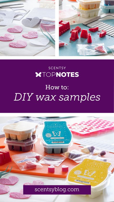 Trying and sharing new fragrances can be tricky - it's tough to know exactly what you're going to like, especially when we're pushing our olfactory boundaries and trying new things. Often products that rely on sensory experiences need to be experienced first-hand. Well, here's an article with tips and tricks for for doing just that! Create your own DIY Scentsy wax samples to introduce people to a new fragrance or share the love for your favorite scent. #scentsy #homefragrance #diyfragrance #wax Scentsy Tips And Tricks, Diy Scentsy, Scentsy Samples, Scentsy Sample Ideas, Diy Wax Melts, Diy Fragrance, Scentsy Consultant Ideas, Diy Wax, Wax Molds