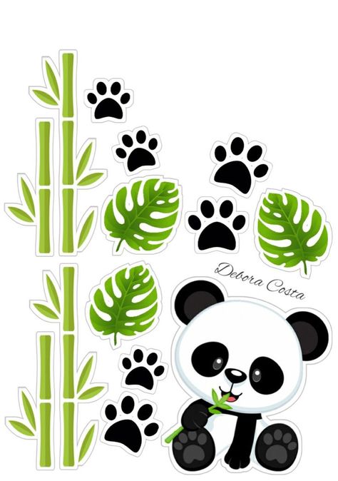 Panda Cake Topper Printable, Topper Panda, Panda Cake Topper, Bolo Panda, Panda Baby Showers, Panda Cake, Cake Designs For Girl, Panda Birthday Party, Scrapbook Design Layout