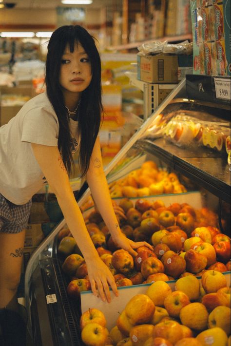 Grocery Shopping Photoshoot, Asian Grocery Store Photoshoot, Supermarket Photoshoot Ideas, Grocery Photoshoot, Grocery Store Photography, Grocery Store Photoshoot Aesthetic, Supermarket Photoshoot, Convenience Store Photoshoot, Store Photoshoot Ideas