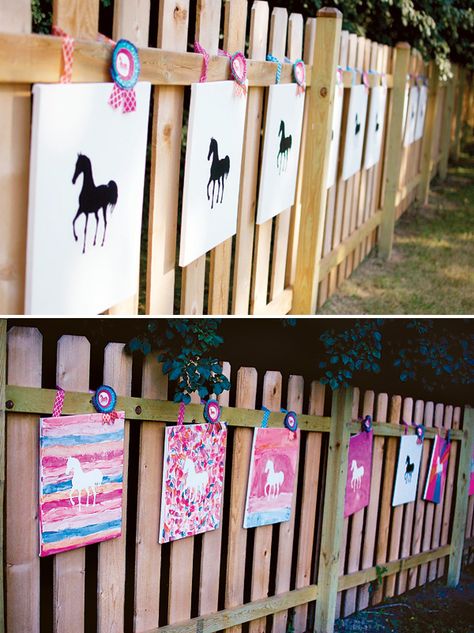 watercolor horse painting activity for a girl's birthday party Horse Birthday Party, Birthday Party Activity, Horse Birthday Parties, Fest Temaer, Horse Party, Birthday Activities, Horse Birthday, Art Birthday Party, Birthday Party Activities