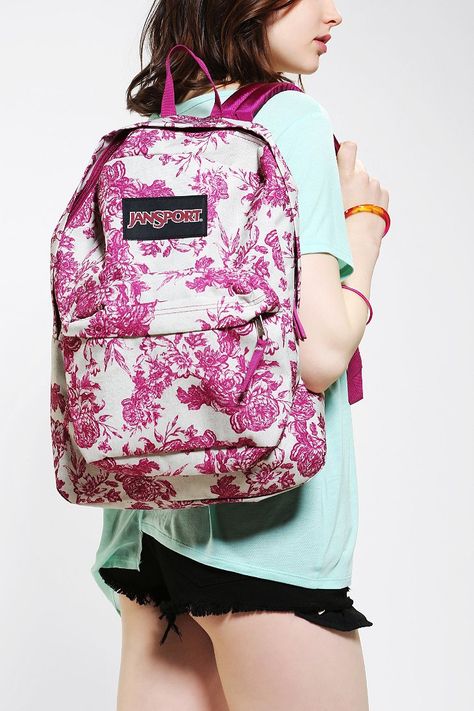 Jansport Etoile Floral Print Backpack - Urban Outfitters Cute Jansport Backpacks, Jansport Backpacks, Floral Backpack, Apartment Items, Online Closet, Dance Bag, Cute Backpacks, Jansport Backpack, Items For Men