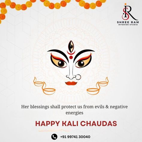 This auspicious day bring joy, success, and abundance to your homes. 🌼🪴✨ ✨ Wishing you a delightful festival filled with joy, prosperity, and the blessings of Shree Ram Interior Studio. 🏠🙏 Kali Choudash, Kalichaudas Wish, Happy Kali Chaudas Wishes, Kali Chaudas Post, Kali Chaudas Creative Ads, Kali Chaudas Wishes, Happy Kali Chaudas, Jalaram Bapa Photo, Ram Interior