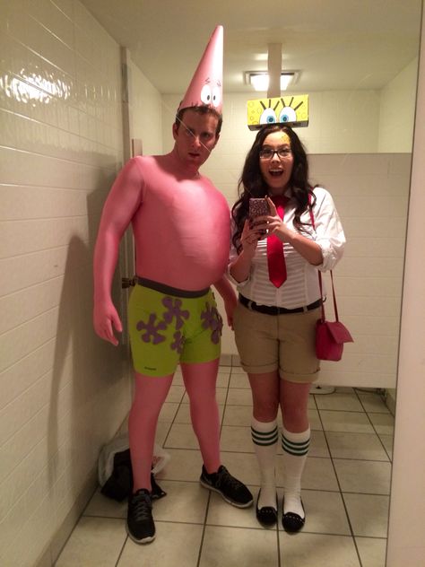 DIY Spongebob and Patrick Couples Costumes. Halloween 2014. Spongebob And Patrick Couples Costume, Spongebob And Sandy Costume, Patrick Costume Spongebob, Patrick Star Cosplay, Spongebob Patrick Costume, Spongebob And Patrick Couple Costume, Patrick And Spongebob Costume, Sponge Bob And Patrick Costumes, Spongebob And Patrick Halloween Costumes