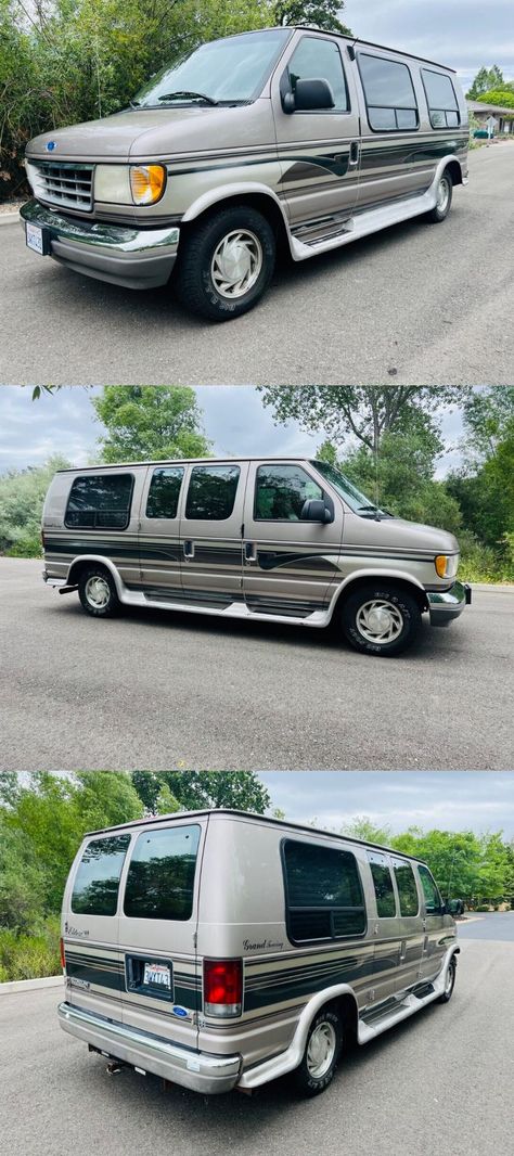 1995 Ford E-150 Econoline Camper Van, Bronze with Brown Interior Ford Econoline Van Conversion, Econoline Camper Van, Ford Van Conversion, Ford Econoline Van, 90s Interior, Econoline Van, Conversion Van, Ford Van, Ford F100