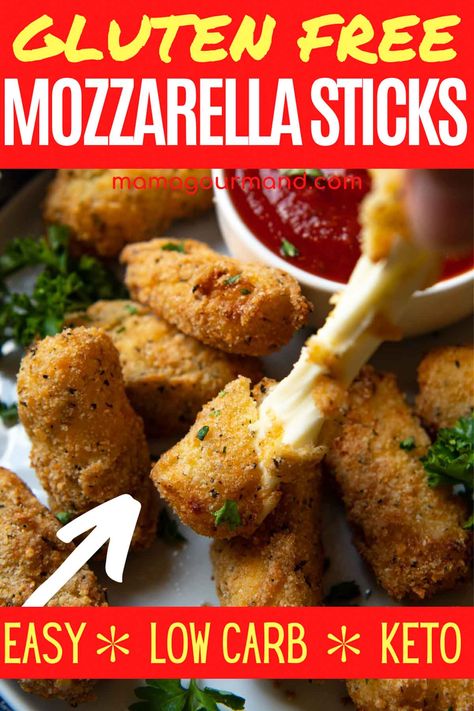 Gluten Free Cheese Sticks, Gluten Free Mozzarella Sticks, Mozzarella Sticks Recipe, Low Fodmap Recipes Dinner, Homemade Gluten Free Bread, Recipe Gluten Free, Gluten Free Appetizers, Gluten Free Recipes Bread, Mozzarella Sticks