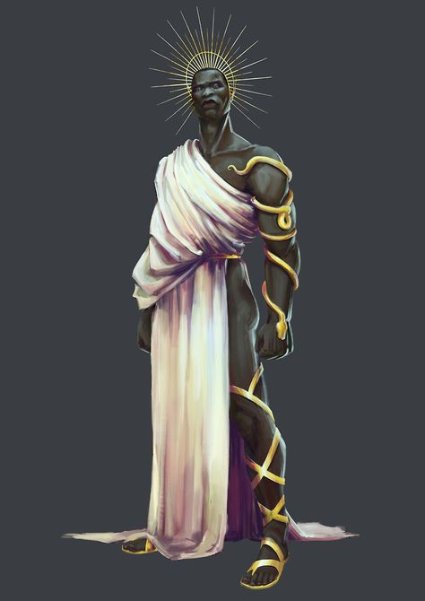 Greek God Costume, God Clothes, His Clothes, Black Characters, Fantasias Halloween, Afro Art, Greek Gods, Gods And Goddesses, Dnd Characters