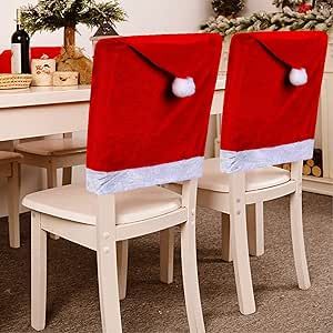 SearchI Christmas Chair Covers Set of 4, Stretch Red Flannel Xmas Chair Back Covers, Santa Hats Dining Chair Covers Slipcover for Holiday Christmas Decoration Dining Chair Covers Slipcovers, Kitchen Chair Covers, Chair Covers Slipcover, Christmas Chair Covers, Chair Back Covers, Christmas Chair, Christmas Dining Room, Washable Slipcovers, Couch Cushion Covers