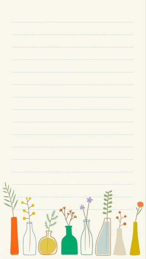 Note Paper Template, Flowers In Vases, Doodle Flowers, Mobile Phone Wallpaper, Note Writing Paper, Powerpoint Background Design, 카드 디자인, Framed Wallpaper, 背景 シンプル