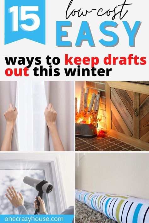 Drafty windows & doors can be make for a cold home and cause high heating costs. Use these simple, easy, and affordable DIY solutions to keep drafts out of your home this winter! #winter #winterize Winter Hacks Cold Weather, Window Insulation Diy, Drafty Doors, Cold Weather Hacks, Winter Preparedness, Winter Curtains, Diy Insulation, Home Maintenance Tips, Drafty Windows