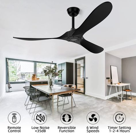 Amazon.com: alescu Outdoor Ceiling Fan 52" with Remote Control,Modern Reversible DC Motor for Patio Bedroom Living Room : Tools & Home Improvement Ceiling Fan No Light, Wood Ceiling Fan, Ceiling Fan Installation, Wood Ceiling Fans, Farmhouse Patio, Design Ceiling, Ceiling Fans Without Lights, 3 Blade Ceiling Fan, Aerodynamic Design