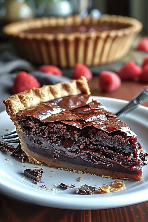 Gooey Brownie Pie - MmmRecipes : Easy and Delicious Recipes Fall Food Recipes Desserts, Fall Baked Goods Recipes, Brownie Pie Recipe, Square Pie, Brownie Pie, Gooey Brownies, Lemon Blueberry Bread, Blueberry Bread, Indulgent Desserts