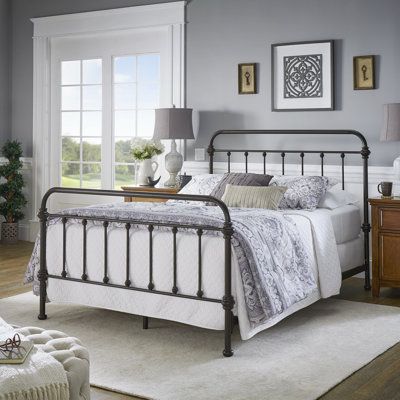 Harp Room, Black Iron Beds, Bed Antique, Black Metal Bed, Wrought Iron Bed, Bed Metal, Black Bed Frame, Farmhouse Style Bedrooms, Iron Bed Frame