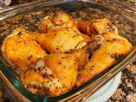 Puerto Rican Pollo al Horno Recipe | Baked Chicken - The Happy Wookiee! Chicken Recipes Puerto Rican, Puerto Rican Roasted Chicken, Puerto Rican Chicken Thighs, Puerto Rican Baked Chicken, Chicken Legs In Oven, Barbecue Chicken Thighs, Oven Baked Chicken Legs, Sofrito Recipe, Baked Chicken Drumsticks