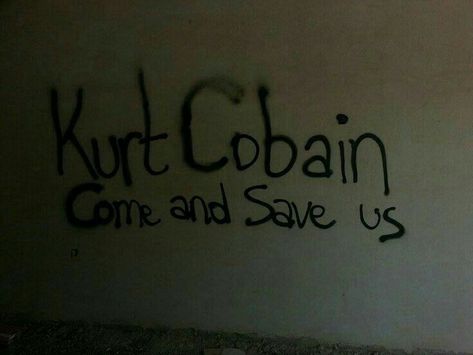 Kurt Cobain, The Wall, We Heart It, Graffiti, Tumblr, Wall