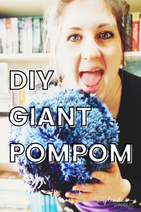 Wanna know how to make a 30cm GIANT pompom!? Check out this blog post to learn how to diy a giant pompom. Get your craft on! #diy #craft #pompoms How To Make A Large Pom Pom With Yarn, Huge Pom Pom Diy, Jumbo Pom Pom Diy, Pompom Clothes, Diy Large Pom Poms, How To Make Giant Pom Poms, Diy Pompom Maker, Big Pom Pom Diy, Giant Pom Pom