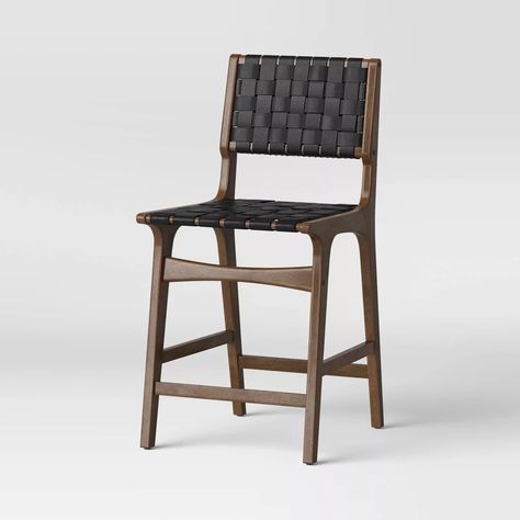 Ceylon Woven Counter Height Barstool - Threshold™ : Target Brown Bar Stools, Drum Coffee Table, Wooden Counter, Comfy Seating, Stool Height, Black Bar Stools, Brass Coffee Table, Counter Height Bar, Mid Century Dining