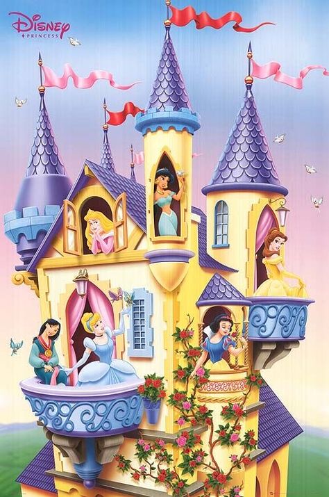 Disney Princesses Walt Disney Castle, Disney Princess Room, Disney Princess Cupcakes, African Drawings, Disney Princess Castle, Disney Baby Shower, Disney Film, Disney Princess Images, Princess Wallpaper