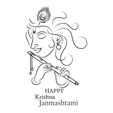 Vector krishna janmashtami colors vector... | Premium Vector #Freepik #vector #drawing #sketch-art #sketch #sketch-design Krishna Line Art, Janmashtami Drawing Ideas, Krishna Vector, Drawing Ideas Hard, Janmashtami Drawing, About Krishna, Line Drawing Illustration, Krishna Tattoo, Minimal Drawings