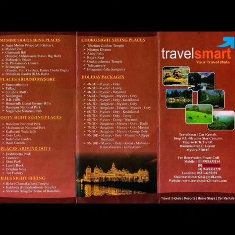 Tour packages Brochure.. Brochure Sample, Golden Temple, Ooty, Car Rentals, School Project, Mysore, Tour Packages, School Projects, Car Rental