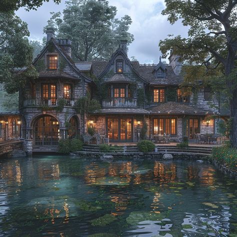 Manor In The Woods, Mansions In The Forest, Mansion England, Forest Mansion Exterior, Mansion In The Woods, Mansion In Forest Aesthetic, Estate Homes England, English Countryside Mansion, Oak Trees Landscaping