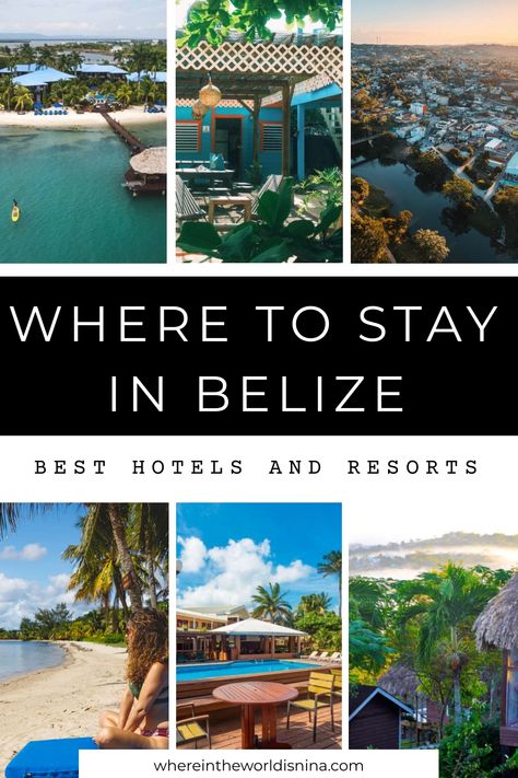 6 grid photos of resorts and hotels in belize Things To Do In Belize, Belize Hotels, Belize Barrier Reef, Belize City, Belize Travel, Central America Travel, Caribbean Beaches, Saved Pins, Travel Articles