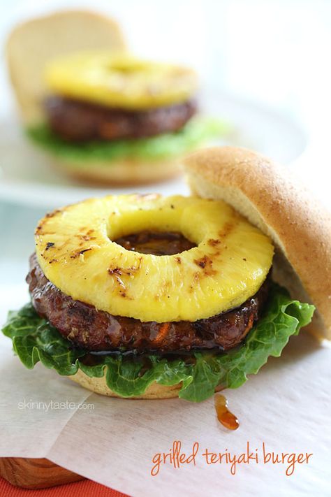 Boca Burger, Teriyaki Burger, Teriyaki Burgers, Backyard Grill, Hawaiian Recipes, Sandwich Wraps, Grill Time, Burger Recipe, Skinny Taste Recipes