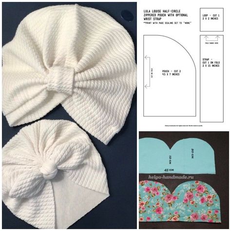 Turban Diy Pattern, Diy Baby Turban, Baby Turban Pattern, Baby Turban Diy, Turban Pattern, Diy Baby Bows Headbands, Diy Baby Bows, Pola Topi, Christmas Ornaments Patterns