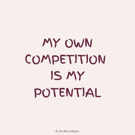 mindset monday 🍀🤩🤍💥 you are YOUR own competition you DON’T have the same goals, dreams, and ambitions as anyone else your mindset should always be: you vs. you your only competition is you from yesterday trying to be a better YOU for today, tomorrow, and the future just like Matthew McConaughey said “My hero is myself.” “Every day, every week, every month, and every year of my life. My hero is always ten years away. I’m never gonna be my hero. I’m not gonna attain that. I know I’m... You Are Your Only Competition, My Only Competition Is My Potential, My Only Competition Is Myself, Your Only Competition Is You, Mindset Monday, Manifesting Board, Ielts Writing, A Better You, Never Gonna