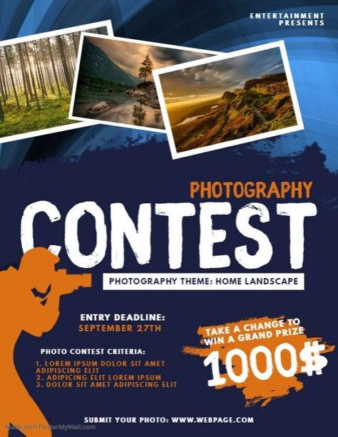 Photography Contest Flyer Template | PosterMyWall Photo Contest Poster, Contest Poster, Cooking Contest, Video Contest, Only Photo, Online Contest, Photography Themes, Photography Contest, Photography Exhibition