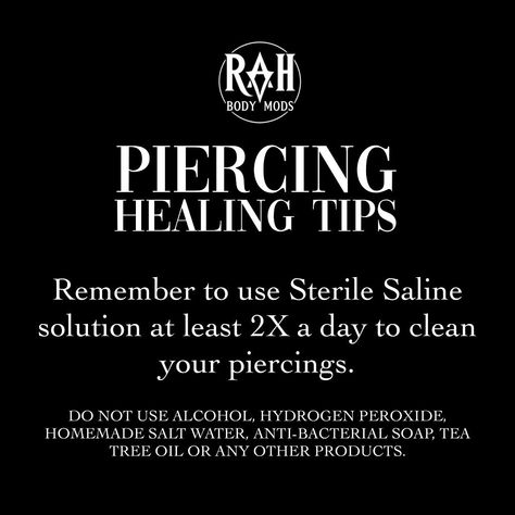 Friendly reminder from your local piercer. These products can be too harsh for your new piercing! Use of improper products can result in irritation and excessive dryness of the piercing. Please do follow your aftercare instructions and contact a professional if anything doesn’t seem right. We’re here to help. #piercingtips #bodypiercing #femalepiercer #seminoleheights #pierced #femaleartist #tampa #florida #explorepage #poisonivyink #rahbodymods New Piercing, Saline Solution, Piercing Aftercare, Antibacterial Soap, Hydrogen Peroxide, Friendly Reminder, Tampa Florida, Poison Ivy, Body Mods