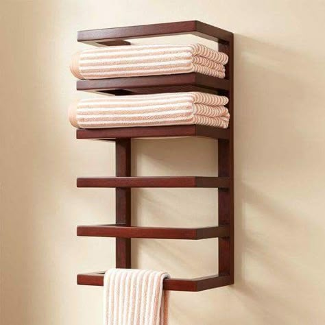 Bathroom Towel Storage Ideas, Diy Bathroom Design, Bathroom Towel Storage, Towel Shelf, Diy Accent Wall, Decorating Bathroom, Bathroom Paint, Towel Holder Bathroom, Brown Bathroom