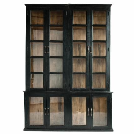 3R Studios 3 Piece Barrister Bookcase | Hayneedle Wood Glass Cabinet, Decorative Storage Cabinets, Storage Furniture Living Room, Cabinet With Doors, Black Cabinet, Door Displays, Glass Cabinet Doors, Black Cabinets, Glass Cabinet