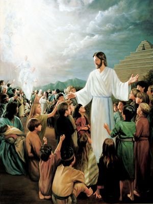 Behold Your Little Ones by David Lindsley The Plan Of Salvation, Lds Artwork, Mormon Art, Ancient Israelites, Plan Of Salvation, Pictures Of Christ, About Jesus, The Book Of Mormon, Book Of Mormon