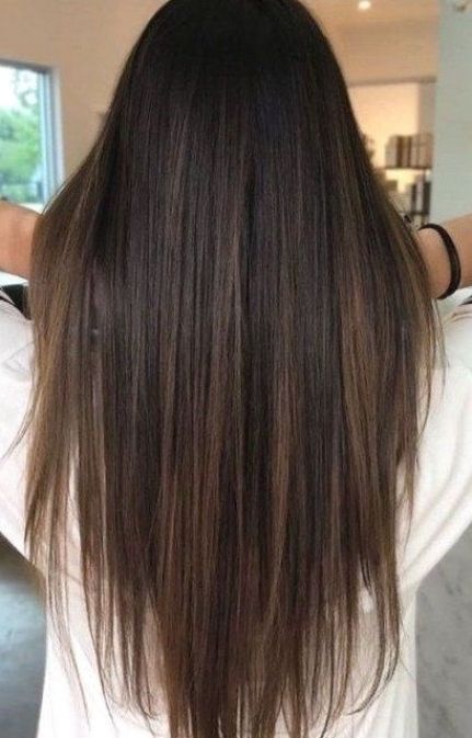 highlights for dark brown hair straight #hairideas #hairstyles Balayage Straight, Brown To Blonde Balayage, Balayage Straight Hair, Balayage Brown, Blond Balayage, Straight Hair Cuts, Brunette Balayage, Long Brunette, Hair Color Light Brown