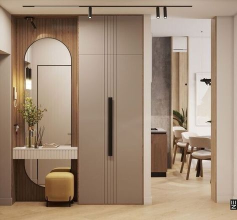 Small Dressing Rooms, Wardrobe Laminate Design, Dressing Unit, Dresser Design, Closet Design Layout, Luxury Closets Design, Home Hall Design, Interior Design Your Home, Bedroom Cupboard Designs