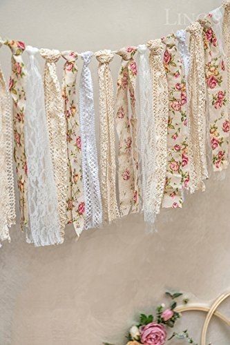 Cortinas Country, Shabby Chic Banners, Rag Curtains, Shabby Chic Garland, Yarn Tassel Garland, Rideaux Shabby Chic, Lace Garland, Shabby Chic Tea Party, Lace Tassel