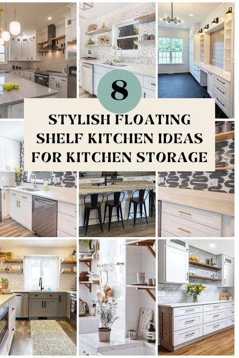 Floating shelves are a great way to add stylish and functional kitchen top shelf decor to your space. With so many contemporary options available, you can easily find the perfect look for your kitchen decor. Check out this blog for more! #floatingshelves #homeimprovement #kitchenstorage #orginization #homerenovation #dreamkitchen Shelves Above Kitchen Sink, Above Kitchen Sink Ideas, Shelf Kitchen Ideas, Floating Kitchen Shelf, Shelf Design Ideas, Kitchen Shelf Design, Top Shelf Decor, Floating Shelf Kitchen, Above Kitchen Sink