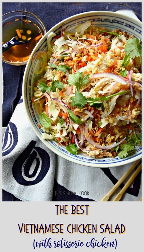 Vietnamese Recipes Chicken, Vietnamese Chicken Salad, Vietnamese Chicken, Cabbage Salad, Chicken Salad Recipes, Vietnamese Recipes, Greens Recipe, Asian Dishes, How To Make Salad