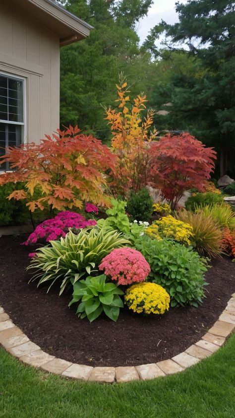 Transform your front porch into a cozy fall garden oasis with simple DIY dcor ideas that add charm to small spaces From blooming flowers to easy outdoor accents create a welcoming landscape in Zone 6 with a touch of Texas inspiration Explore budget-friendly ways to decorate front yards and porches including Boxburg accents and kid-friendly projects Upgrade your fall landscape with Zone 5 and Zone 6 plants turning your outdoor space into a serene autumn retreat Simple Fall Landscaping Front Yard, Landscaping With Mums, Zone 6 Landscaping Front Yards, All Year Round Plants Front Yards, Front Yard Landscaping Texas, Texas Garden Ideas Landscape Design, Front Window Landscaping, Fall Flower Beds In Front Of House, Front Yard Flower Garden